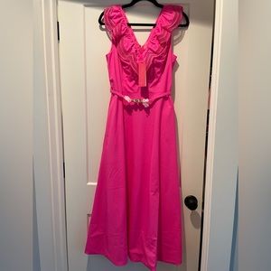 NWT. LILLY PULITZER Carine Stretch Midi Dress. Size 6.